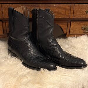 Tecovas Black Ostrich zip up Men's cowboy Boots